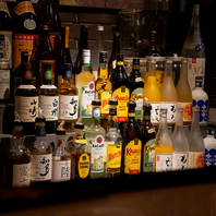 お酒のラインナップにもこだわり各種ご用意！