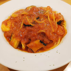 エビとナスのトマトソース