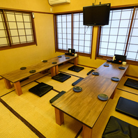【各種宴会に◎】団体様もゆったりのお座敷個室をご用意