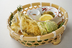 活け〆穴子の天婦羅 にがうり味噌で