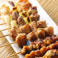 備長炭を使って、丁寧に焼き上げられた串は絶品。