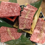 近江牛ステーキ、近江牛赤身、A5ランクカイノミ＆カルビの盛り合わせ！！！　(税込)5500円