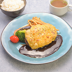 博多和牛の炙りチーズハンバーグランチ(200g)
