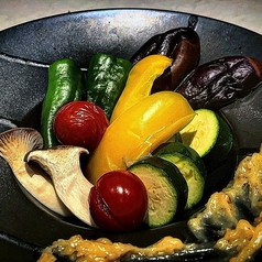 旬野菜蒸し田舎味噌ソース