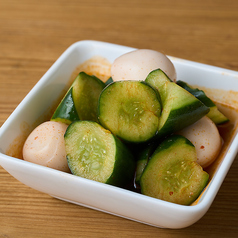 きゅうりとウズラのオイキムチ