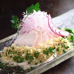 蒸し鶏の葱油がけ