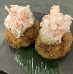 ジャンボマッシュルーム ミートソースチーズオーブン焼き/カニクリームコロッケ ほぐし身とカニみそのせ 各