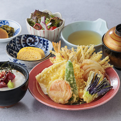まぐろ山かけご飯とごちそう天麩羅の晩酌定食