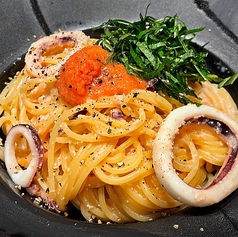 明太子とイカのクリームパスタ