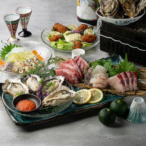 新宿 海鮮 個室居酒屋 無制限 飲み放題 昼のみ モニター 貸切 日本酒 &nbsp;牡蠣 食べ放題
