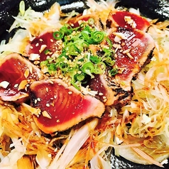 戻りカツオの香味ネギたたき