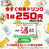 来るたびおトク♪田中の酒飲みパス