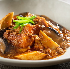 揚げ豆腐の四川風煮込み