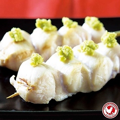 <楽美鶏>わさびささみ串(1本)/しっとりささみ串(1本・タレ/塩/味噌ダレ)