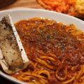 料理メニュー写真&nbsp;牛挽肉のラグーパスタ ボローニャ風 ボーンマローがけ