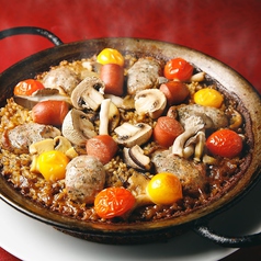 イベリコフランクとキノコのパエージャ　1合(2～3人前)