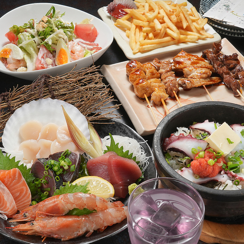 【個室宴会場も完備！】お一人様から大人数での宴会利用まで♪飲み放題付コースあり！