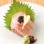 7月限定菜な会席◆【5500円(税込)の一品】…天然平目と鮪の重ね盛り～本キャビア添え～