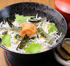 梅干しと釜揚げしらすの出汁茶漬け