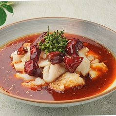 白身魚とエノキの激辛煮込み