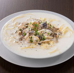 キノコのクリームスパゲッティ