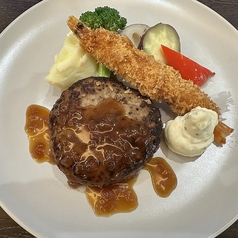 ハンバーグ&エビフライ