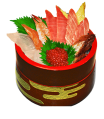 宝石のようにキラキラ輝く海の幸を散りばめた★贅沢な二段重ねの【ちらし寿司】も種類豊富にご用意！の写真