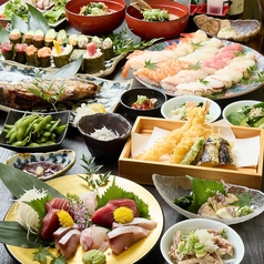 生産者直営 海鮮居酒屋 Rikusui 寿司 天ぷら 刺身のコース写真