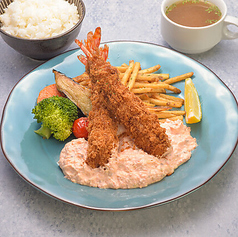 特大エビフライランチ