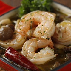 エビとキノコのアヒージョ