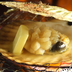 活ホタテのバター焼き