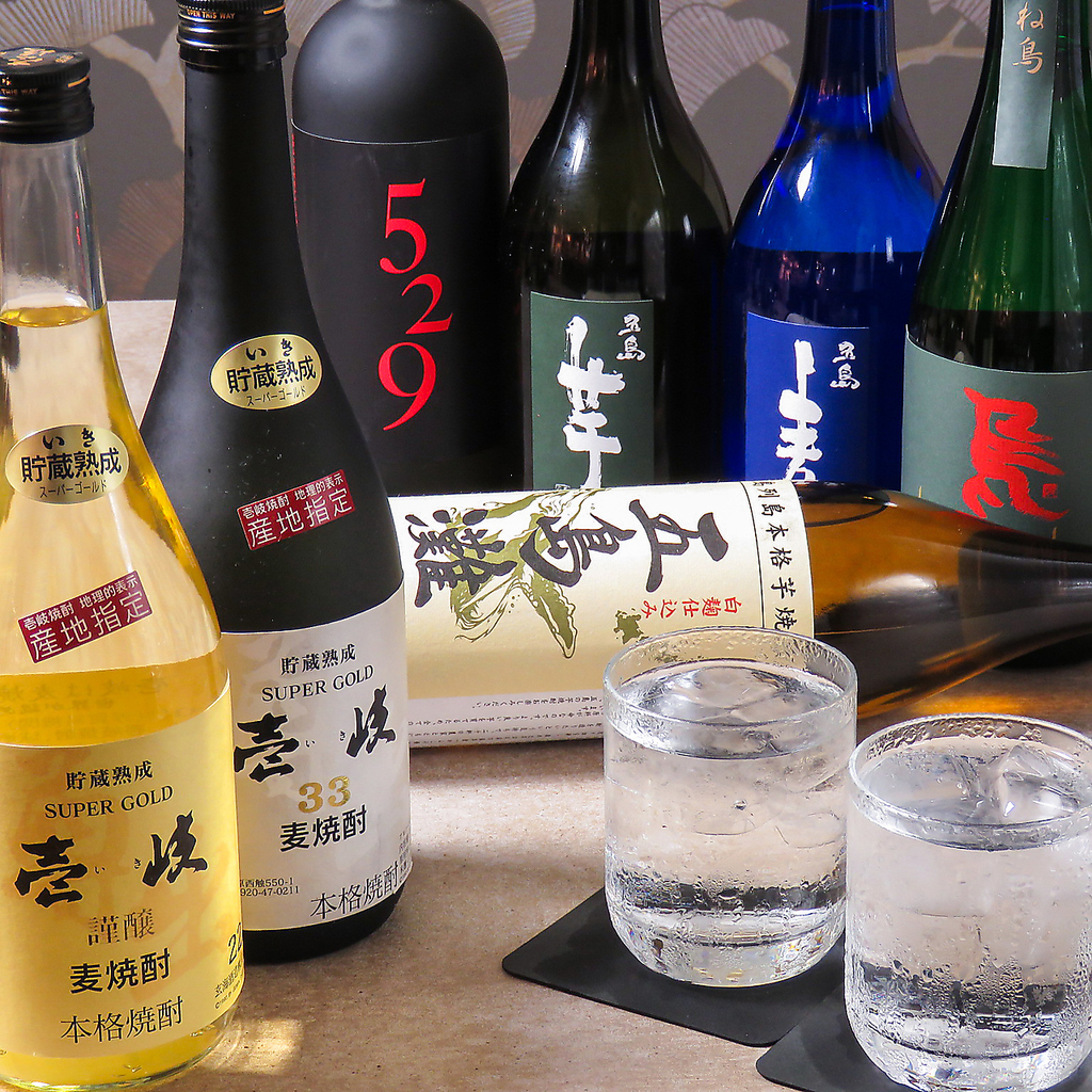 焼酎も充実のラインナップ！ボトルでもグラスでもお楽しみいただけます♪カクテルも充実◎