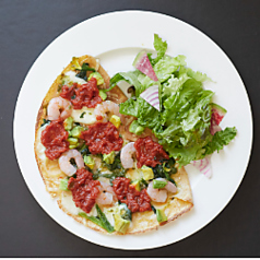 小海老とアボカドの米粉ガレット