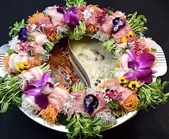 和牛と三元豚の花火しゃぶしゃぶ