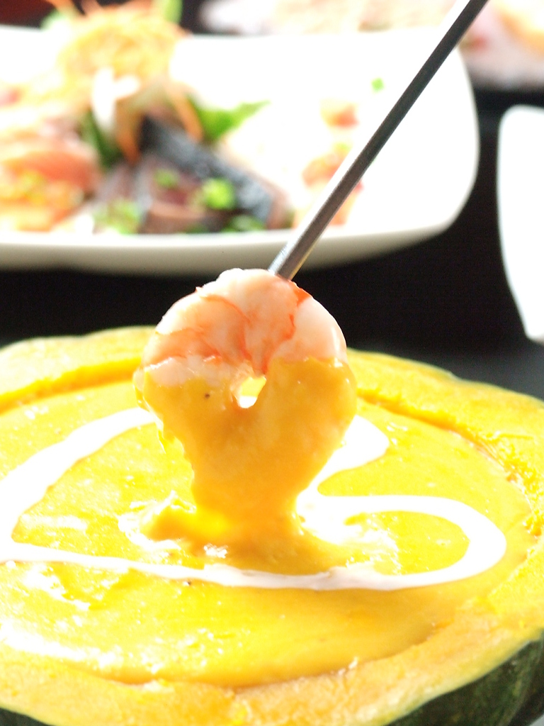 アコラから引き継いだ超人気メニューのカボチャのチーズフォンデュ