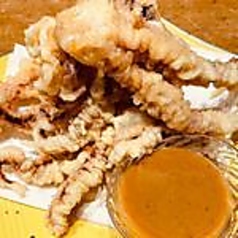 イカゲソの天婦羅 自家製肝醤油ソース