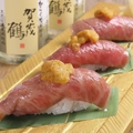 料理メニュー写真&nbsp;特選牛にぎり炙りウニのせ