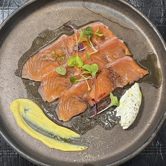 スモークサーモン いぶりがっこクリームチーズ