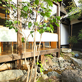 お店の魅力は何と言っても中庭です。自然の中で心を癒す空間が広がり、都会の喧騒を忘れさせてくれます。中庭には美しい緑が生い茂り、四季折々の景色を楽しむことができます。居心地の良いインテリアと相まって、リラックスした時間を過ごせます。自然の息吹を感じながらの食事が楽しめます。