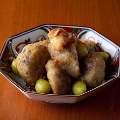 里芋と銀杏の唐揚げ　へしこバター
