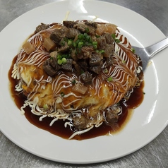 広島風 牛すじこんにゃくお好み焼き