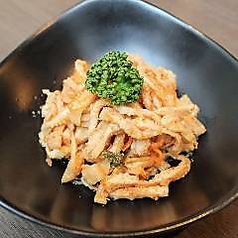 自家製鶏皮の柚子ポン酢和え/おつまみきゅうり(梅ソース・明太マヨ・塩だれ)/かまわさ(蒲鉾山葵)