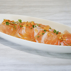 生ハムと人参 大根 オニオンドレッシング