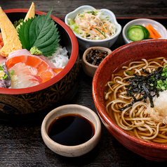 【一人前そばとミニ丼セット】富士おろしミニ丼セット(冷・温)