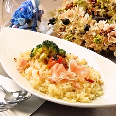 シャンパンリゾット 生ハム添え