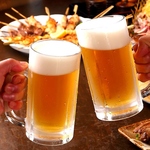 キリン一番搾り、サッポロビール、アサヒビールもご用意！焼き鳥とキンキンに冷えたビールで乾杯♪