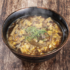 鶏ごぼうの玉子とじそば