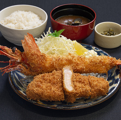 有頭大海老フライロースかつ定食