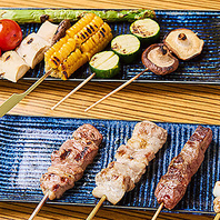 ≪種類豊富≫当店自慢の炭火焼き！焼き鳥・野菜串など