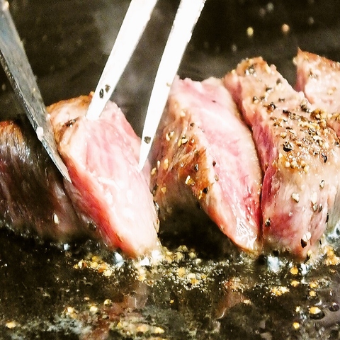 希少部位【ミスジ】ステーキ付きコースが人気！海鮮・鉄板焼きが愉しめる！